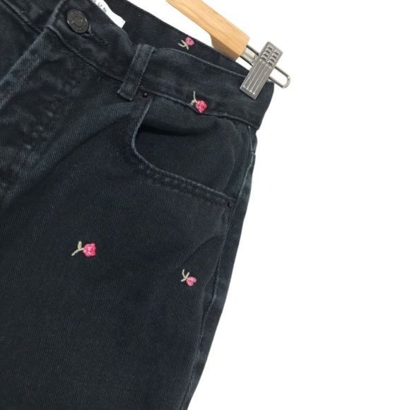 PACSUN 100% Cotton Denim Floral Embroidered High Rise Straight Jeans Siz… - Picture 6 of 9
